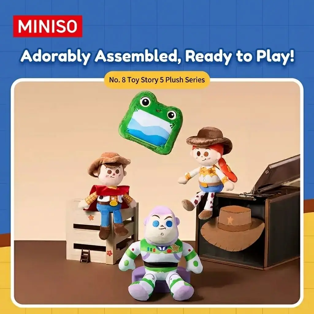 MINISO Licensed Disney Toy Story 8-Inch (33cm) Plush Doll - Woody, Buzz, Jessie, THE POND Stuffed Figure, Soft Polyester Bed Companion, CPSC 2026 Certified Lead-Free BPA-Free, All Ages Collectible Birthday Gift, Cute Collectibles