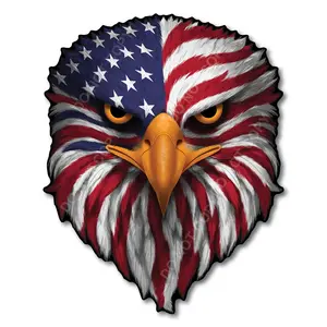 Reflective Eyes Eagle Sticker – Patriotic USA Flag Vinyl Sticker for Trucks, Cars, Coolers, Laptops – Waterproof & Fade-Resistant
