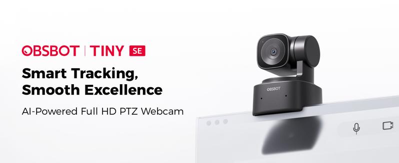 OBSBOT Tiny SE 1080P Webcam 100 FPS with AI Tracking, 1/2.8" Sensor, Gesture Control, Dual ISO, DOL HDR, Web Camera for Desktop and Laptop Use