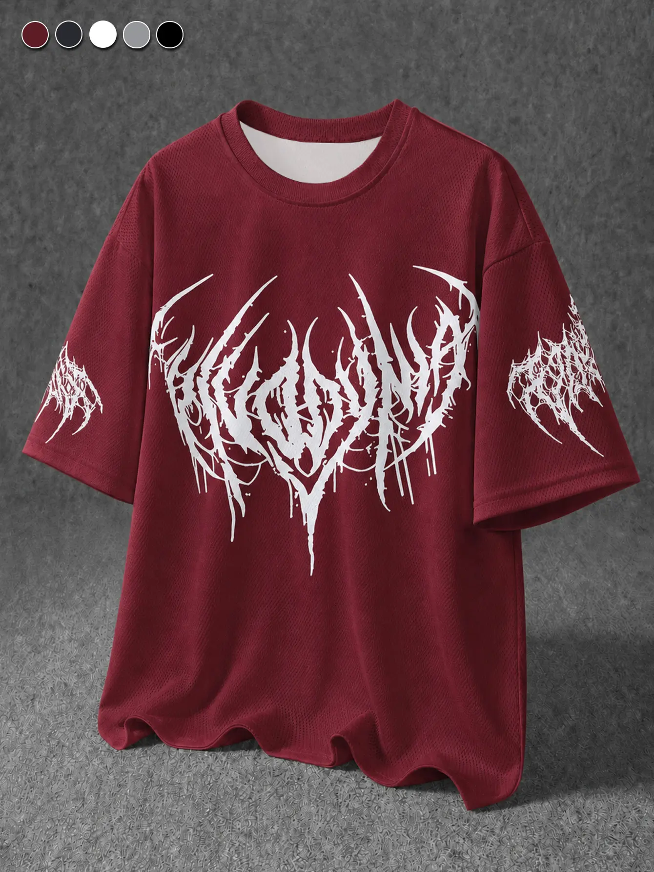 Men’s summer T-shirt with a Gothic thorn pattern print, made from quick-drying, soft fabric, designed for everyday workouts, outdoor activities, and casual streetwear.