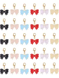 30 Piece Colorful Bow Keychains, Bag Charms, Women's Accessories, Valentine's Day, Holiday Party, Carnival Gift Keys