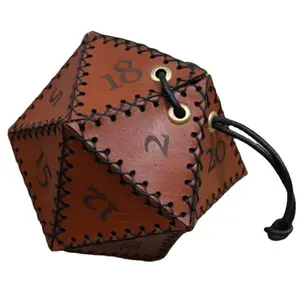 PU Leather Dice Bag Waterproof Jewelry Packing Bag Easy Clean Polygon Storage Bag Large Capacity