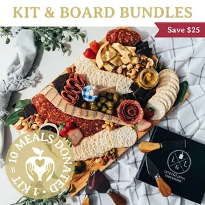Charcuterie Kit + Handcrafted Wooden Board Bundles