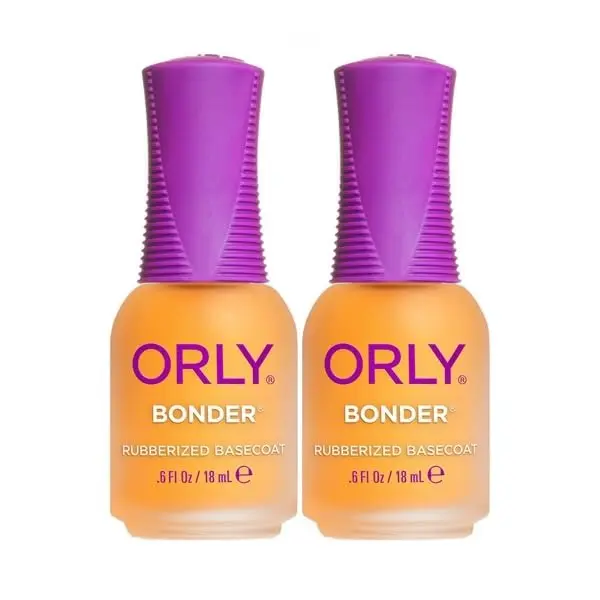 ORLY Bonder Rubberized Basecoat 0.6 fl oz / 18 mL, Professional Nail Polish Base Coat, 2 Pack