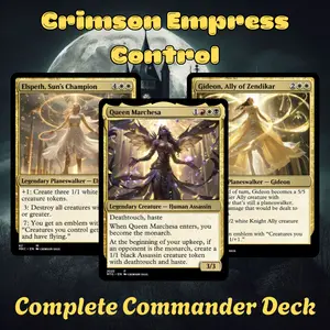 MTG Commander Cards: Crimson Empress Control MTG Proxy 100 Cards – Anime Royal Sorceress Theme – Dark Politics Battle Card Game Gift Set for Collectors, Perfect Gift for Magic Fans