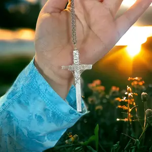 Cross Necklace, White Selenite Cross, Wire Wrapped Cross Necklace made with Crystal