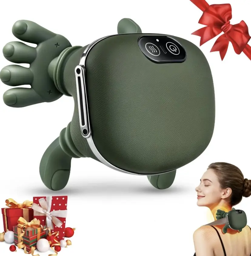 Summervibes 2026 Upgraded Super Version Electric Shoulder Massager, Bionic Hand 3D Kneading, Heating, Wireless Battery-Powered Handheld, Ergonomic Cervical, Deep Tissue, Low Back & Back Pain Relief, Lightweight Removable Unisex Gift, Low Back Pain Relief,