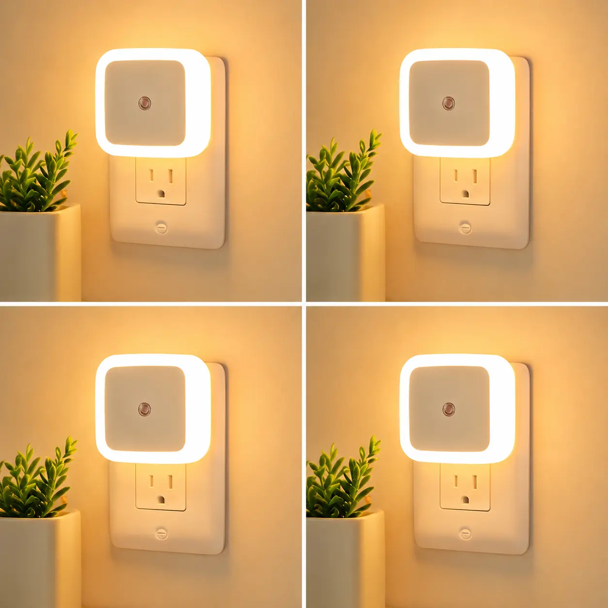 Smart LED Night Lights, Auto Dusk-to-Dawn Warm Plug-in Home Accessory, Ambient Glow Bedroom & Nursery Light for Home Safety Simplified Setup