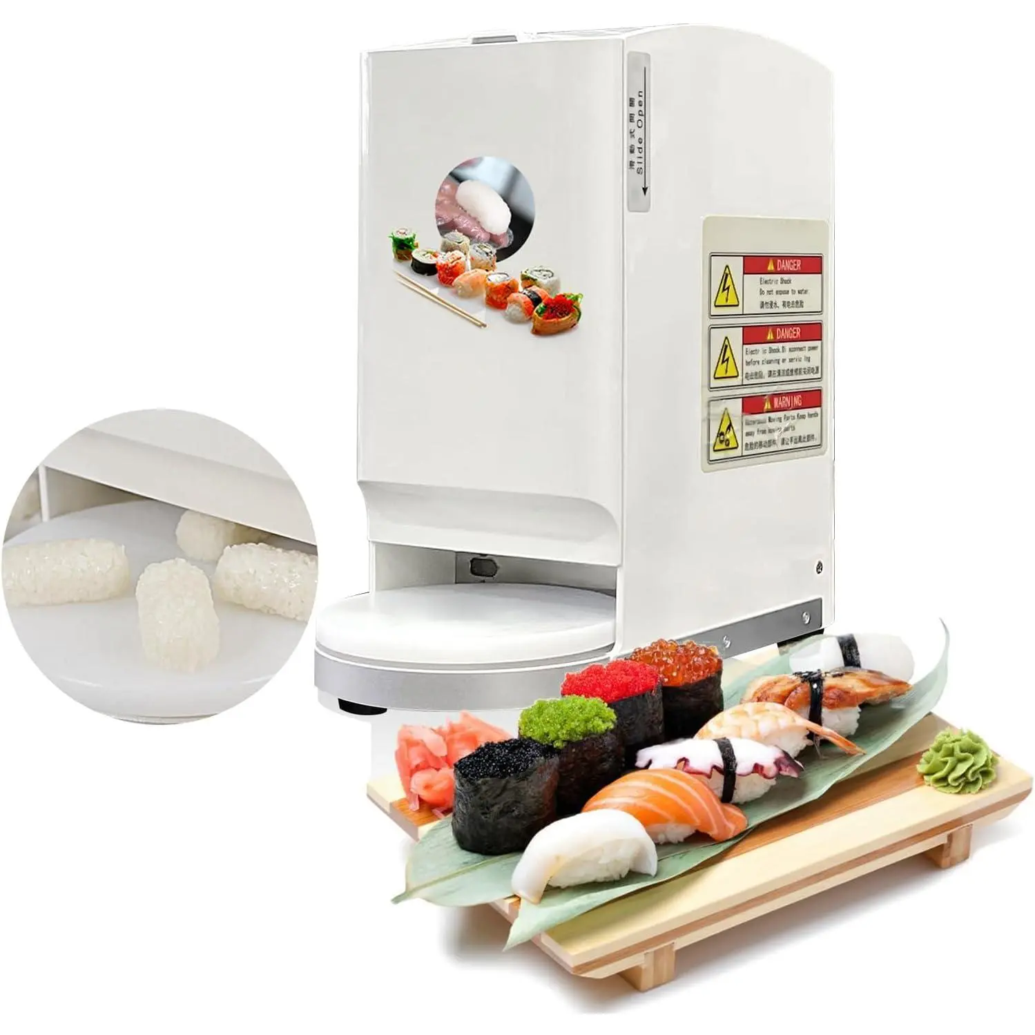 Kolice Commercial Automatic Sushi Rice Ball Machine, Portable Sushi Roll Making Machine, Rice Density Adjustable, 1000-1200pcs/hour Utensils Kitchen