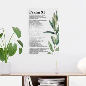 Psalm 91 Bible Verse Metal Sign, Christian Scripture Wall Art, 12x8in Aluminum Decor for Home, Prayer Room, Church. Perfect Gift for Believers & Christian Families