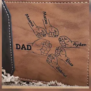 Personalized Men's Wallet - Business Minimalist Bifold, Stylized Wallet with Unique Design for Personal Use, Customizable with Names or Favorite Pictures, Ideal Father's Day Gift, Personalized Men's Wallets, Regalo para Día del Padre