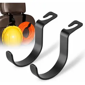 XL Hard Hat Holder for Truck, Heavy-Duty Headrest Hooks, Seat Back Organizer for Hard Hats, Bags & Gear, Universal Truck & Car Headrest Organizer, 2-Pack