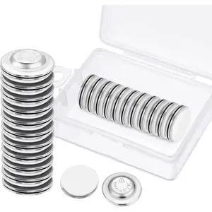24 Pieces Name Tags  Magnetic Name Badge Round Adhesive Magnetic Pin Backs Magnetic Pins for Clothes with Plastic Storage Box for Name and Circle Badges