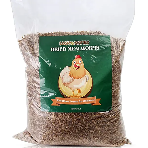 LuckyQworms 40lbs/20lbs/18lbs/10lbs/5lbs/10OZ Dried Mealworms for Chickens Birds Bluebirds Hamsters Turtles Fish Hedgehogs High Protein Omega-3 Fatty Acids Pet Food for Poultry Reptile Rodent Daily Treats