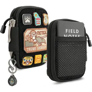 Mighty Pouch - Nylon EDC Pocket Organizer with Patches & D-Ring, Multitool Organizer for EDC Gears