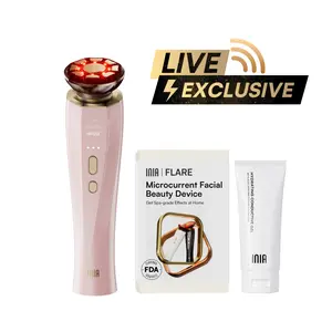 【LIVE EXCLUSIVE】INIA FLARE All-in-One Facial Beauty Device, 3-in-1 Facial Massager Beauty Device for Face and Neck Skin Rejuvenation Lifting/ Tightening/ Infusing, Perfect Gift Season Pick,Summer Beauty Gift Ideas