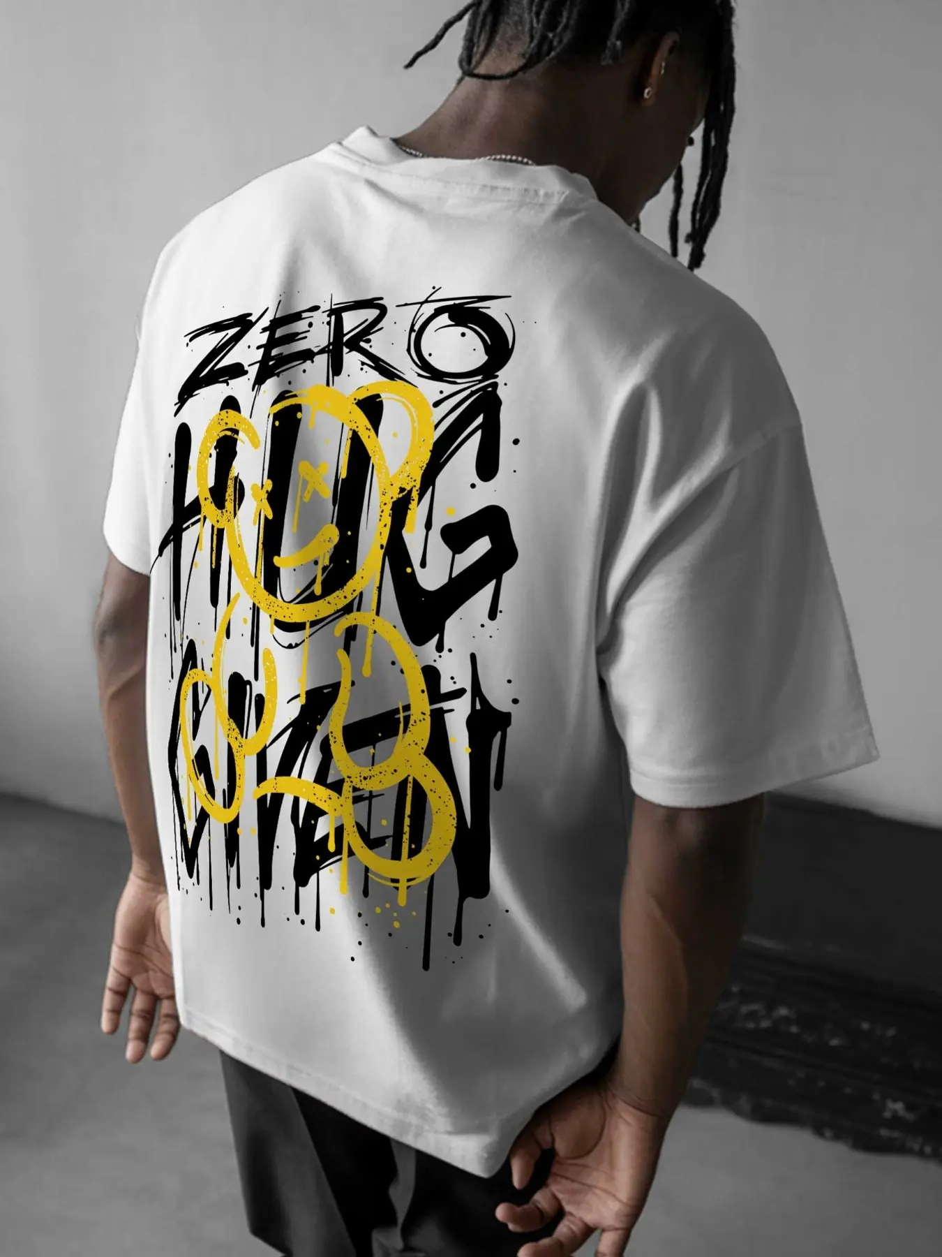 Men's Graffiti Bear Print T-Shirt, Polyester Material, Casual Streetwear, Short Sleeve, Round Neck, Spring Summer Top, Comfortable Daily Wear