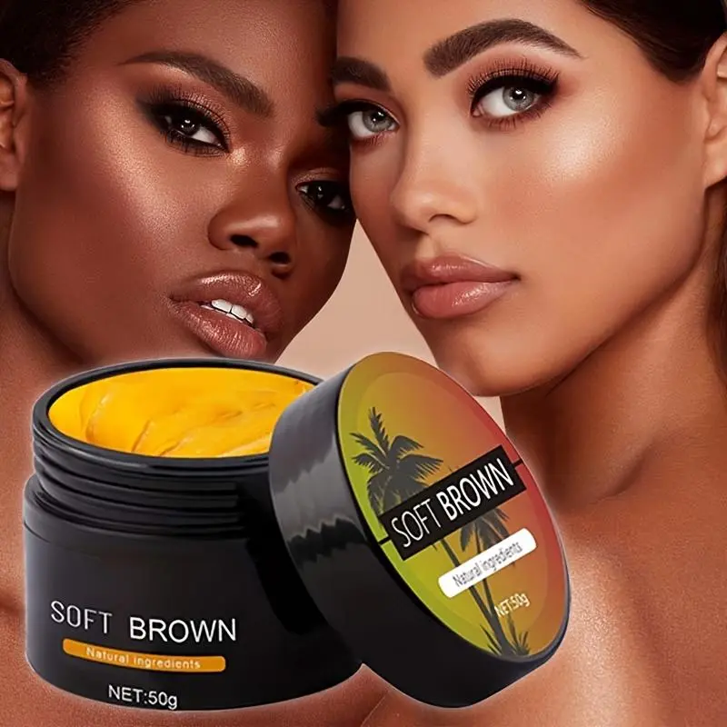 ROZINO Soft Brown Shine Brown Tan Accelerator Cream 50g Fast Acting Natural Formula for Outdoor & Indoor Tanning Sessions Body Care