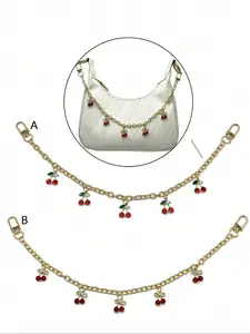 Cherry Design Chain Pendant Bag Charm, Stylish Simple Aesthetic with Premium Metal Chain, Cherry Theme, Versatile Fashion Accessory for All Occasions