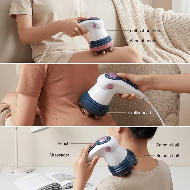 Durable 3 Mode Electric Vibration Handheld Supply, Three Detachable Replacement Heads for Easy Cleaning and Replacing, Portable Compact Size, Universal Daily Practical Tool for Indoor Residential Scenes