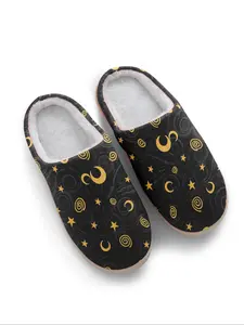 Women's Starry Sky Pattern Slippers, Casual Soft Comfortable Home Slippers, Lightweight Breathable Slippers for Indoor & Outdoor Wear