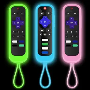 Remote Case Cover Compatible with TCL/Hisense roku TV |Sharp Roku TV | Roku Express 4K+，Glow in The Dark Makes it Easy to find