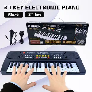 37-Key Portable Electronic Keyboard, Digital Piano Keyboard with Microphone, USB Power, Record & Playback, 8 Tones, 8 Rhythms, Mini Practice Piano