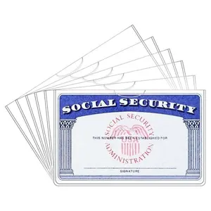 New Card Protector Case, Social Security Card Cover, 24 Mil Transparent PVC Waterproof Plastic Sleeve, Fits Medical Insurance Card, ID, Credit Card, Business Card Holder, Office Supplies