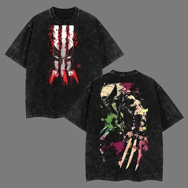 X-Menn The Wolverinee Logan - MCU Edition Double Printed Oversize Lightweight Acid Washed Tee Movie TV series Vintage Graphic Design Top Cotton Movie Superheroes Streetwear T-Shirt Clothes Menswear Womenswear.