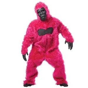 Pink Gorilla Mascot - Faux Fur - Animal - Costume - One Size