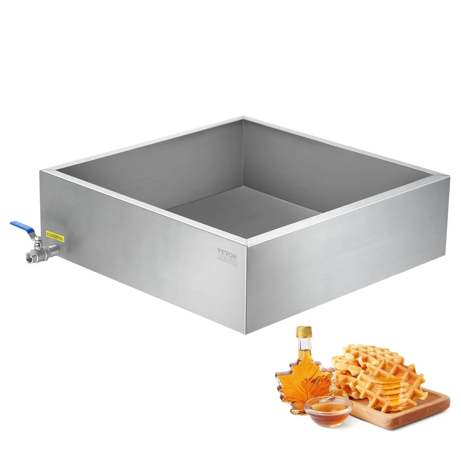 【Backtoschool】VEVOR Maple Syrup Evaporator Pan, 17.5 Gallon, 254 Cups of 8.8oz Maple Syrup, Flat Evaporator Pan with 1 Valve and 3 Heating Methods, 304 Stainless Steel Maple Syrup Pan for Home, Outdoor