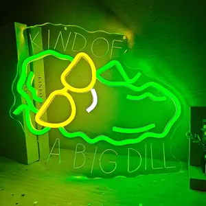 Dill Pickle Neon Sign Funny Pickle Led Sign Dimmable Pickles Gifts Led Wall Decor Kind Of A Big Dill Neon Lights Gag Cucumber Neon Wall Art for  Kitchen
