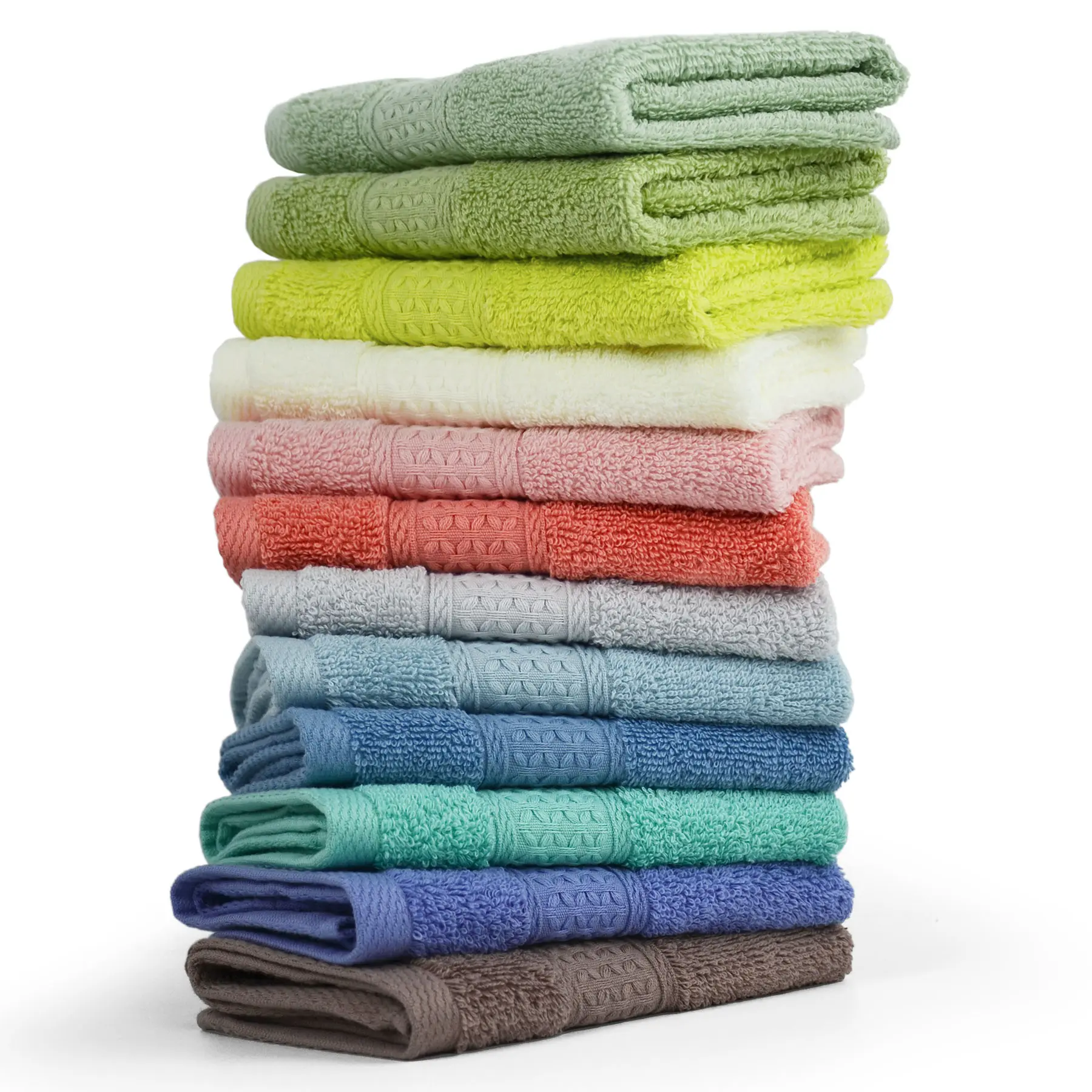 Soft Cotton Wash Cloths, 12 Colors 12 Pack, Washcloths for Showering and Face Cleaning, Large 13 x 13 Inches