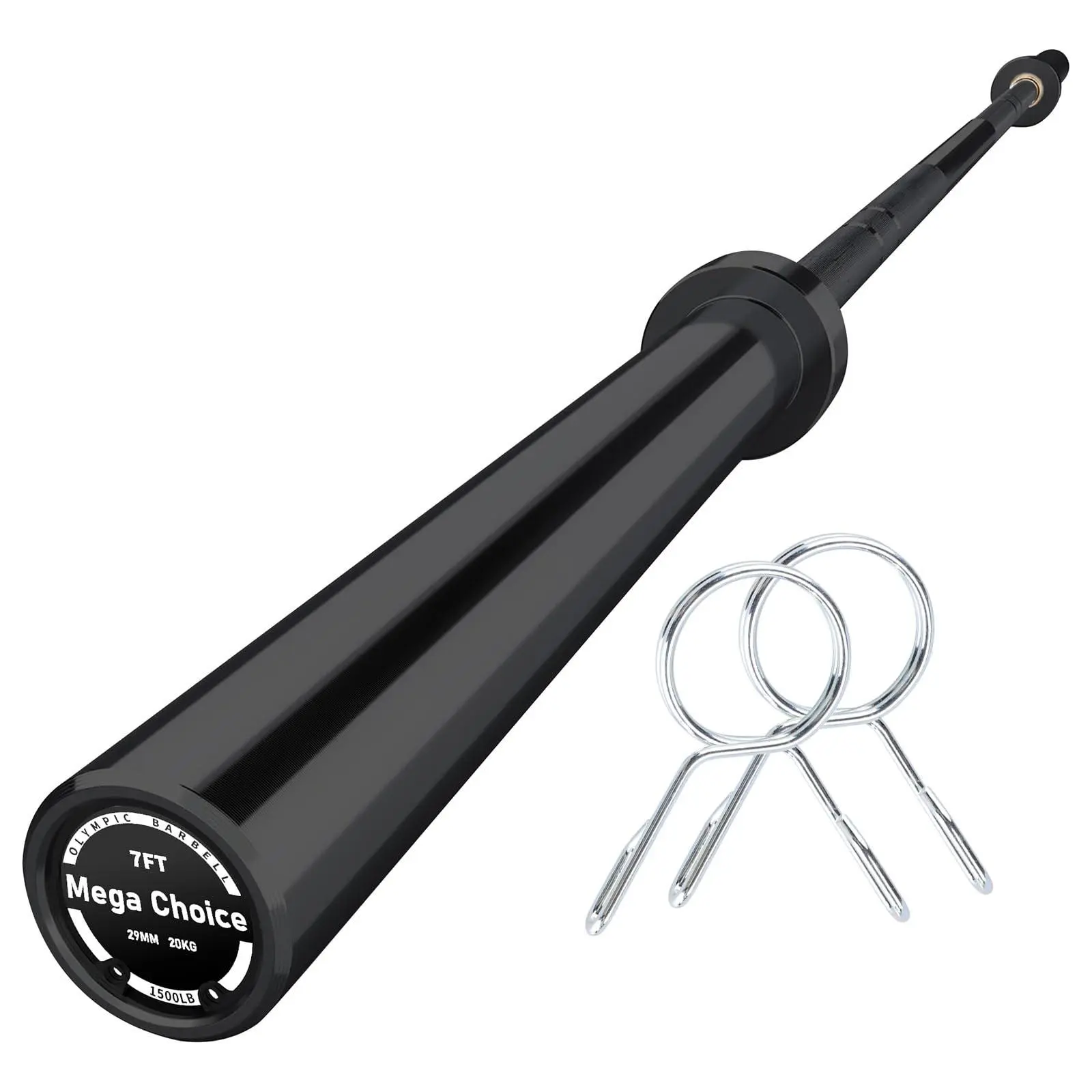 GARVEE 7FT Alloy Steel Barbell Bar, 45lb, 1500Lbs Load Capacity, Fits 2" Standard Weights & Weight Plates, Ideal for Bench Press (Indoor Fitness Furniture)