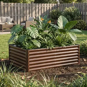 SnugNiture Raised Garden Bed 6x3x2 ft Module Metal Planter Box for Planting Plants Vegetables