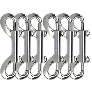 6pcs Durable Dual-Head Metal Buckle, Indoor & Outdoor Use, Hardware Tools, Accessories, Bolt Clamps, Dog Leash Hooks, Keychains, Carabiners