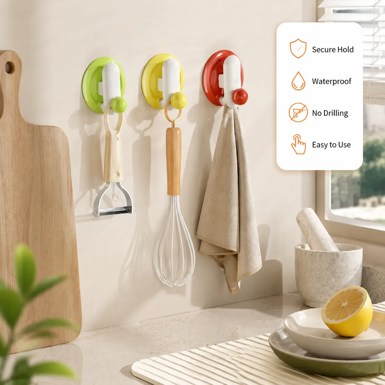 1 Piece Wall Mounted Hook Clip, Waterproof Moistureproof Thickened, for Organizing Small Daily Items in Bathroom Kitchen and Household Areas