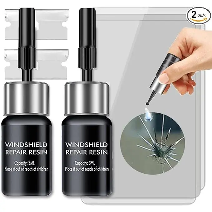 Windshield Repair Kit, Cracks Gone Glass Kit Automotive Windscreen Tool for Fixing Chips, and St...