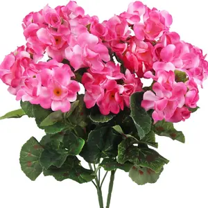 Artificial Geranium Fake Decorative Flowers for Outdoors Decoration, UV Resistant, Look Real, Faux Plants for Garden, Patio, Balcony, Yard, Mother's Day Decor, Lifelike Artificial Flower
