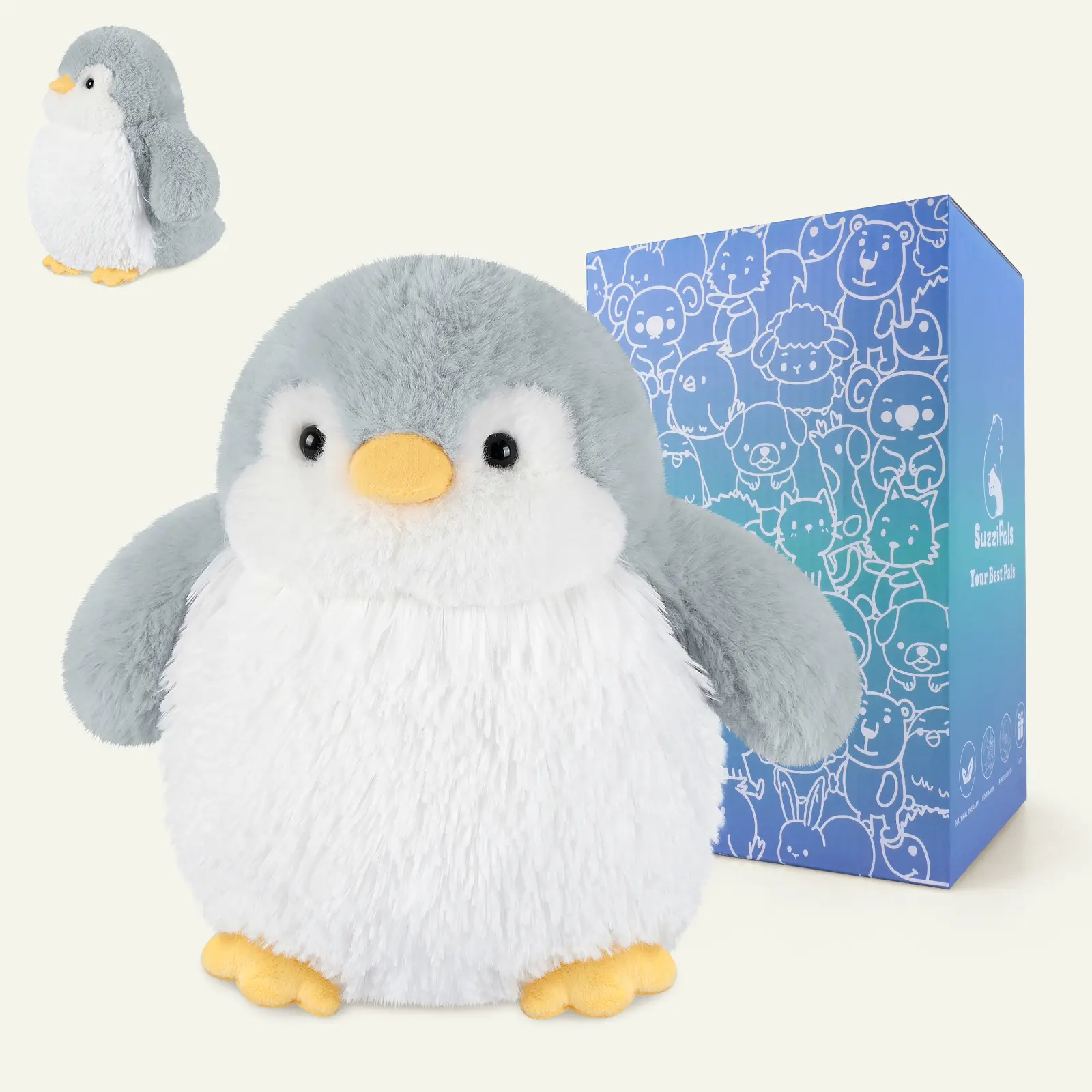7" 1.6lb Yellow Polyester Penguin Weighted Plush Heat Patch, Heatable & Coolable Lavender Pad for Period Relief, Microwavable Comfort Item for Kids & Best Friends, Christmas Gift
