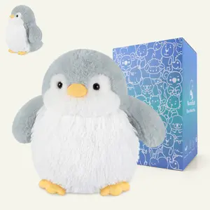 7" 1.6lb Penguin Weighted Plush Heat Patches, Heatable & Coolable Lavender Heating Pad For Period & Toddlers, Christmas Gifts