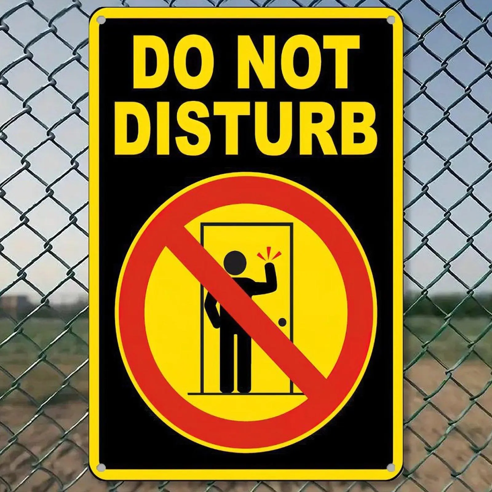 Do Not Disturb Warning Metal Tin Sign 8*12in Funny Door Sign Wall Decor for Office Bedroom Man Cave
