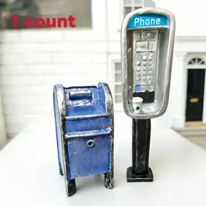 Retro mini metal mailbox decoration, 1: 12 ratio, suitable for home and office decoration, indoor and outdoor use, Collectible Room Decor
