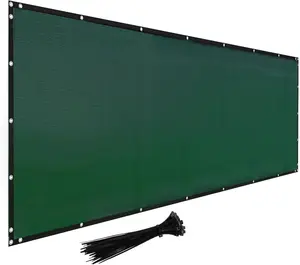 IDL Packaging Heavy-Duty 4' x 50' Privacy Fence Screen with Grommets, Green - 95% Visibility Blockage & Windscreen Cover with Weather-Resistant HDPE Weaving - Used for Chainlink and Mesh Fence