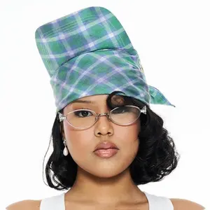 Hikage Tie Hat (BLUE PLAID)