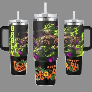 Broly Dr Super Legendary Saiyan Energy 40oz Stainless Steel Insulated Tumbler Mug with Handle & Straw Dragon Fans