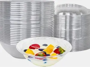 Green Direct 24 oz. Disposable Salad Bowls with Lids - for Meal Prep, Lunch, Serving, To go bowls with lids - Pack of 25 Plastic