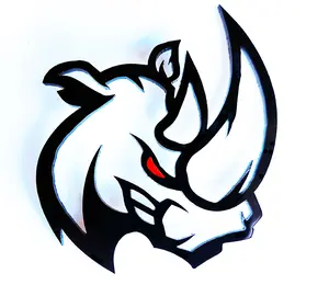 2x Rhino Rhinoceros Redeye Badge Logo Emblem for Car Auto Fender Trunk Hood