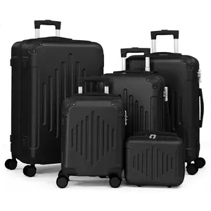 Ubesgoo Luggage Set 5 Piece Suitcase Sets with TSA Lock Moulded Corner 4 Spinner Wheels, ABS Hardside Trolley Travel Case for Carry On Check-in Business Trip