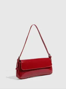 Women's Solid Color PU Leather Shoulder Bag, Fashionable Shoulder Bag for Daily Used, Casual Trendy Versatile High-quality Daily Commuting Bag, Elegant Bags